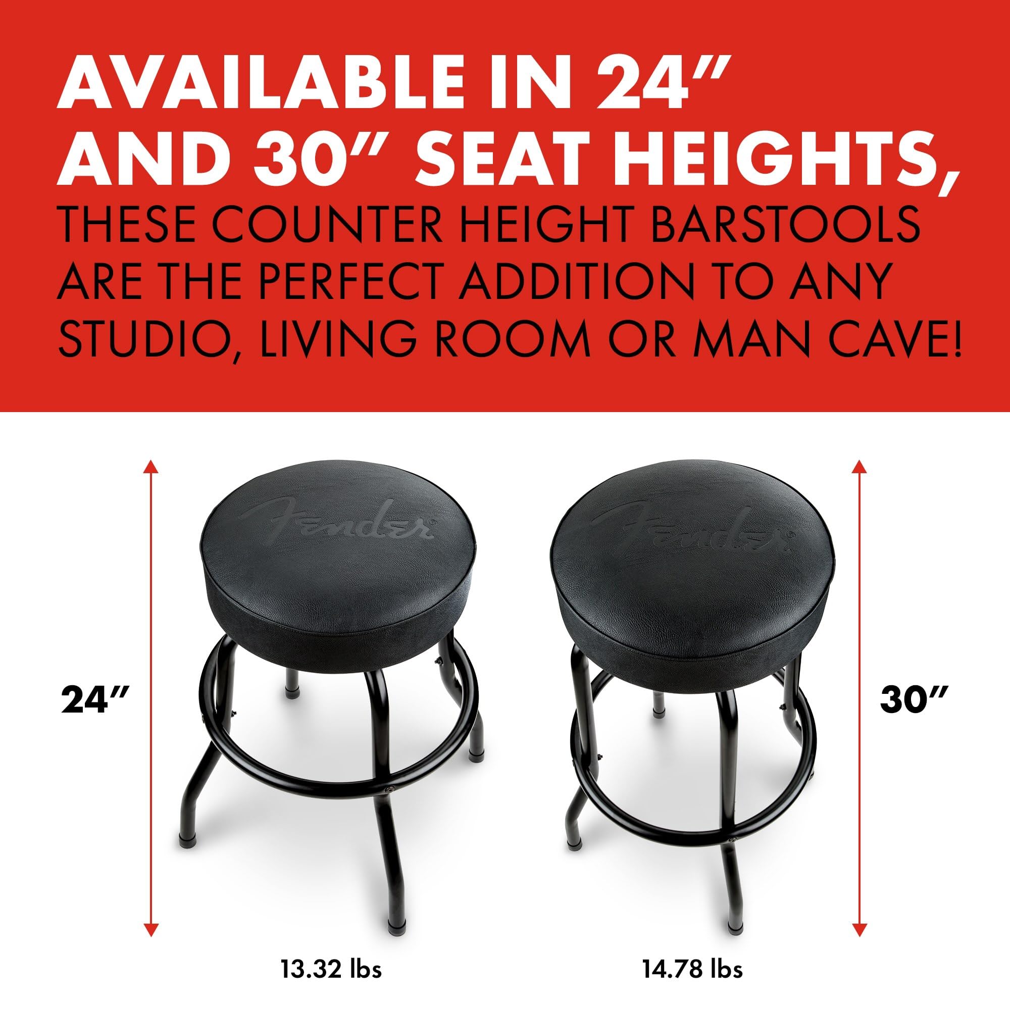Amazon.com: Fender Embossed Black Logo Swivel Barstool, Great